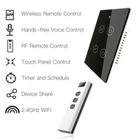 Interrupteur intelligent WiFi RF433 pour panneau tactile, stores, volets roulants (2/3 voies), contrôle multiple, application Tuya Smart Life