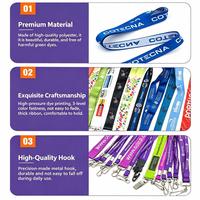 Lanières personnalisées en polyester par sublimation avec logo imprimé, sangle de cou pour badge d'identification, médaille et porte-clés