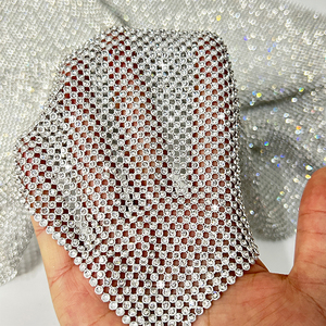 Venta al por mayor 3mm oro plata cristal Malla tela Rhinestone metálico 3D vidrio para ropa decorativa sombreros bolsas - Product Image 6