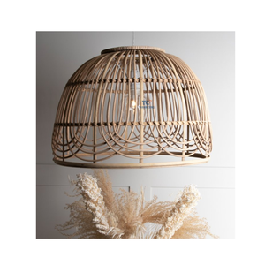 Pantalla de mimbre de ratán chino japonés Vintage moderna, cubierta de sombra de luz colgante de bambú Natural, marcos, colgante al por mayor - Product Image 6