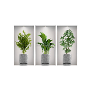 <span class=keywords><strong>Adesivi</strong></span> Murali 3D con <span class=keywords><strong>Piante</strong></span> e Fiori in Vaso, Decorazione Autoadesiva per Soggiorno e Camera <span class=keywords><strong>da</strong></span> Letto - Product Image 4