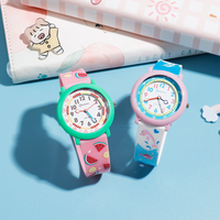 Mingrui mode dessin animé motif résistant à l'eau 3BAR cadeau étui forme boucle fermoir verre cadran enfants montre à Quartz