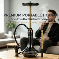Chicha arabe de la série Egyptian Set, en aluminium et verre, portable, mini, écologique, avec boîte cadeau et un seul tuyau