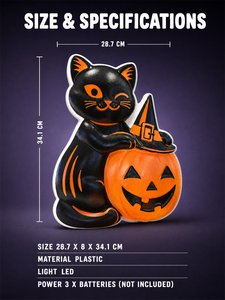Décoration de table d'Halloween en forme de citrouille, panneau plat en plastique imprimé brillant avec bords enveloppés, pièce maîtresse de la saison des fêtes - Product Image 6