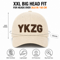 Gorra de Béisbol XXL con Logotipo Personalizado, 68 cm, Corona Profunda, 100% Algodón Twill Beige, Estilo Dad Hat para Hombre, Venta al Por Mayor