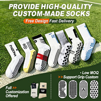 Chaussettes de sport pour hommes avec logo personnalisé, antidérapantes, en silicone, coton et élasthanne, pour la course à pied, le football, l'entraînement, vente en gros