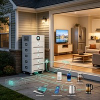 Batterie LiFePO4 empilable 5kW 60kWh 51.2V 6000 cycles Grade A ESS pour onduleurs Deye Victron Growatt Stockage d'énergie domestique