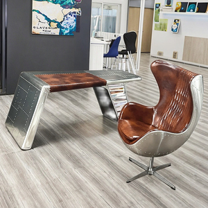 Silla <span class=keywords><strong>de</strong></span> Oficina Industrial <span class=keywords><strong>de</strong></span> Cuero Antiguo <span class=keywords><strong>de</strong></span> Lujo, Juego <span class=keywords><strong>de</strong></span> Escritorio con Color Personalizado para Oficina en Casa, Hotel, Muebles Comerciales Duraderos - Product Image 5