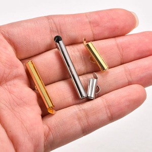 10 pièces Embouts de finition en acier inoxydable, Connecteurs coulissants pour tubes, Boucles, Perles de sertissage, Fermoirs de chaîne pour la fabrication de bijoux et de bracelets DIY - Product Image 6