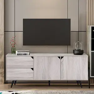 Woonkamer Slaapkamer Kantoor Houten Opbergkast Entertainment Center Tv Console Tafel Moderne Tv-Standaard Voor 55 60 65 Inch Tv