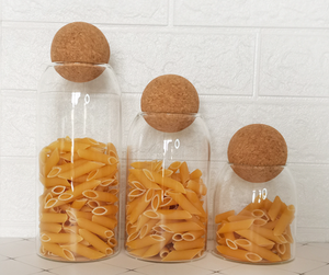 Bocal de stockage des aliments en verre cylindrique hermétique avec couvercles en bambou Récipients de cuisine multifonctions Stockage d'épices de mariage en borosilicate - Product Image 4