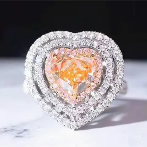Wedding Women Ring Luxury Style Natural Top Quality 1.015ct Pink Diamond Ring Pendant In 18k Gold