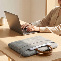Sac d'ordinateur portable de style classique pour hommes et femmes, sac pour ordinateur portable en cuir PU avec poignée et fermeture, tailles 13-16 pouces