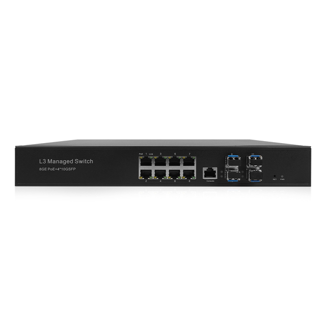 Space Saving 10G PoE Switch 4 SFP+ Slots 10GBase LR ER 140km Reach Slim 45mm Height Office Ready 128Gbps SNMP Stackable
