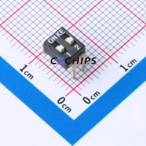 2.54-2P CJGT DIP Switch Through hole Component (THT) Switch Flat Toggle, Raised Type Single Pole Single Throw 2 PC Pin - Product Image 1