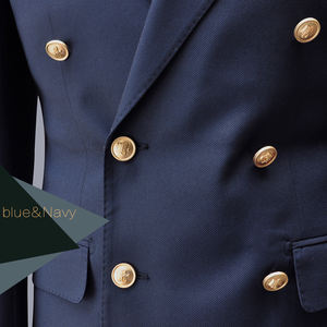 Prezzo all'ingrosso doppio petto fibbia in oro <span class=keywords><strong>blu</strong></span> <span class=keywords><strong>Navy</strong></span> abito Slim Fit da <span class=keywords><strong>uomo</strong></span> - Product Image 3