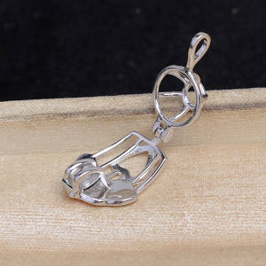 Cage à perles vide Wenchi en argent S925 pour perles de 8-9 mm, support pour pendentif crème glacée, accessoires de bricolage, bijoux en perles, bagues de mode - Product Image 4