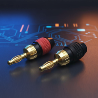 Connecteurs de câble de haut-parleur Hi-Fi RASANTEK plaqués or BFA 4 mm, CC-005, certifiés CE ROHS FCC, audio supérieur, en vrac, OEM/ODM