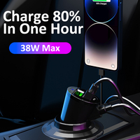 Bestseller 4-in-1 Auto-Ladegerät PD 20W QC3.0 Vorder-/Rücksitz-Adapter 1,7m Verlängerungskabel OTP/OCP-Schutz für Mobiltelefon Kopfhörer
