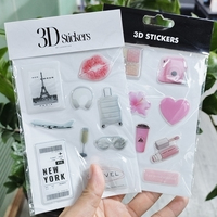 Vente en gros de feuilles d'autocollants décoratifs en résine époxy 3D, nouveau design A6 A5, autocollants 3D personnalisés DIY pour autocollants de téléphone