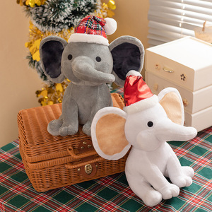 Elefante <span class=keywords><strong>de</strong></span> peluche rosa/gris personalizado, juguete <span class=keywords><strong>de</strong></span> animales <span class=keywords><strong>de</strong></span> peluche, sombrero <span class=keywords><strong>de</strong></span> Navidad bordado, relleno <span class=keywords><strong>de</strong></span> algodón PP, alivio del estrés, regalo <span class=keywords><strong>de</strong></span> Navidad - Product Image 5