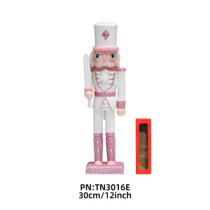 <span class=keywords><strong>Soldatino</strong></span> Schiaccianoci Rosa 30cm, Bambola in <span class=keywords><strong>Legno</strong></span> con Glitter, Regalo Natalizio Moderno, Decorazione da Tavolo per le Festività - Product Image 3