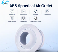 Buse de jet sphérique réglable en plastique ABS pour sortie d'air conditionné, au design moderne, pour aéroports et gares ferroviaires