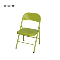 Chaise pliante en métal à double charnière, pliable et empilable, avec structure en acier, pour bureau, cuisine, mariage et jardin KC-C0006