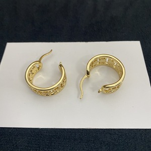 Boucle d'<span class=keywords><strong>oreille</strong></span> rétro en laiton, géométrique, <span class=keywords><strong>large</strong></span>, creuse, avec crochet en forme de nez de cochon - Product Image 3