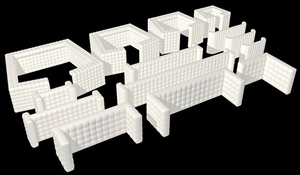 結婚式のイベントのためのポータブルフォトブースの背景湾曲したパーティーの壁の背景インフレータブルフォトブースの背景は壁を導きました - Product Image 6