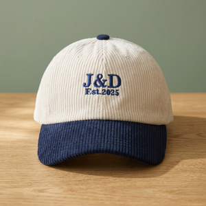 Embroidered Corduroy Baseball Cap Two Tone Adjustable Unisex <b>Dad</b> <b>Hat</b> Front Panel Logo 6-Panel Structured Vietnam Manufacturer - Product Image 1