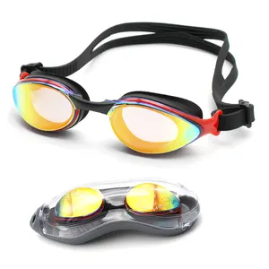 游泳护目镜制造商定制防雾镜涂层游泳赛车护目镜带保护套