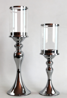 Porte-bougie Hurricane, élégant chandelier à tige haute, bougie pilier en option, taille et finition personnalisables pour table de mariage et décoration intérieure