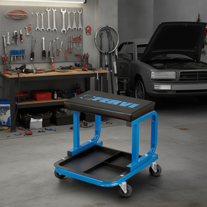 Taburete de taller Fervi con bandeja de almacenamiento y ruedas para uso en garaje - Product Image 2