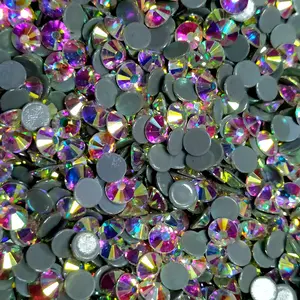 Wholesale SS4 SS6-SS20 Round Strass Hot Fix Crystal Flat back Rhinestone Bulk Flatback Glass Hotfix Rhinestone for Garment