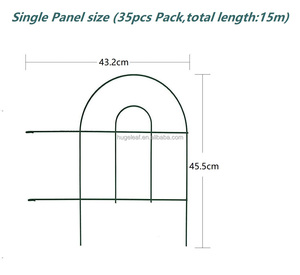 Recinzione da <span class=keywords><strong>Giardino</strong></span> <span class=keywords><strong>in</strong></span> Filo Metallico Antiruggine a Singolo Chip, Forma ad Arco Rotondo, Bordo Decorativo con Telaio <span class=keywords><strong>in</strong></span> Metallo - Product Image 2