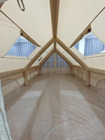 Tenda Tiup 12 Pintu Ganda Empat Musim Portabel Tahan Air Tinggi untuk Berkemah di Luar Ruangan 2 Orang Berbahan PVC Mesh