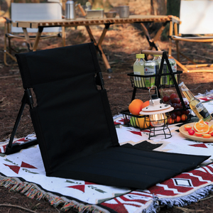 Chaise pliante légère en aluminium avec dossier bas et dossier inclinable pour la plage, les pique-niques et le camping en extérieur - Product Image 2