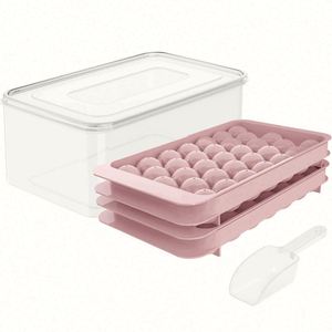 Meilleures ventes : Moule à glaçons rond mini en plastique sans BPA avec couvercle et bac, et pelle à glace - Product Image 5