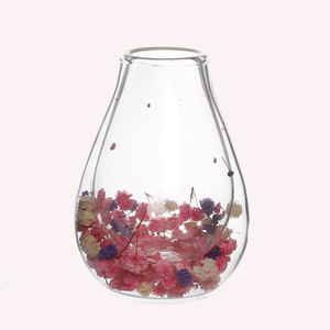Vaso de Vidrio de <span class=keywords><strong>Doble</strong></span> Pared Más Reciente de 2025, Vajilla de Venta Caliente para Fiestas, Vaso de <span class=keywords><strong>Doble</strong></span> Pared con Flor Seca, Elegante Florero de Vidrio - Product Image 5