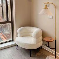 Canapé individuel au design moderne, fauteuil paresseux tendance pour salon, chambre à coucher, vestiaire, coiffeuse, en cachemire et métal