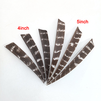 Flèche 4/5 pouces Plume de dinde aile droite Véritable plume à motifs Arc composé Chasse Tir DIY Accessoires de flèche