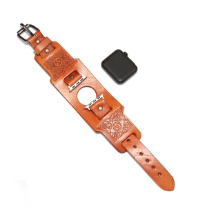 สายหนังแท้สำหรับ Apple Watch ขนาด 20 มม. สไตล์หรูหรา สำหรับสมาร์ทวอทช์ - Product Image 5