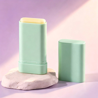 Tube de stick de crème solaire vide portable avec logo personnalisé, en plastique mat, rechargeable, ovale, pour stick de déodorant ou bâton de lotion corporelle