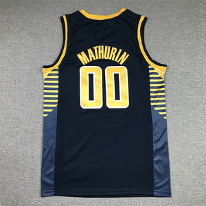 Alta calidad 2425 Indiana Team 43 0 <span class=keywords><strong>Pascal</strong></span> Siakam Tyrese Haliburton uniformes de baloncesto cosido camiseta de baloncesto con logotipo - Product Image 2