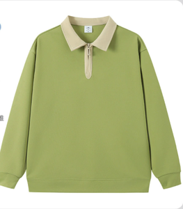 Algodón logotipo personalizado bordado e impresión diseño <span class=keywords><strong>de</strong></span> <span class=keywords><strong>manga</strong></span> <span class=keywords><strong>larga</strong></span> <span class=keywords><strong>con</strong></span> cuello en V sudaderas botón hombres Casual Top Polos - Product Image 2