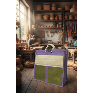 กระเป๋าโท้ทผ้าปอกระเจาแบบโมเดิร์น EcoGreen ขายส่ง กระเป๋าช้อปปิ้งแบบใช้ซ้ำได้ เป็นมิตรกับสิ่งแวดล้อม รับผลิตตามสั่ง - Product Image 1