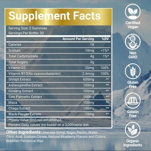 Gummies OEM/ODM de Shilajit Pur de l'Himalaya pour Adultes : Soutien Cognitif, Concentration, Endurance, Santé Cardiaque, Cérébrale et Cellulaire - Product Image 6
