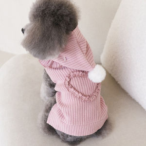 2025 noel yeni yıl sonbahar ve kış dip gömlek kalınlaşmış çizgili kedi giyim evcil hayvan yeleği + şapka - Product Image 1