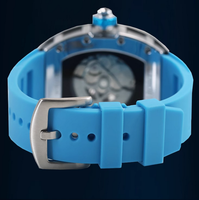 Montres mécaniques de luxe en acier, lumineuses, à mouvement squelette cristallin, conçues et fabriquées en usine par lots, pour marque privée